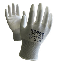 尼龙PU掌涂工作手套【抓握力好】